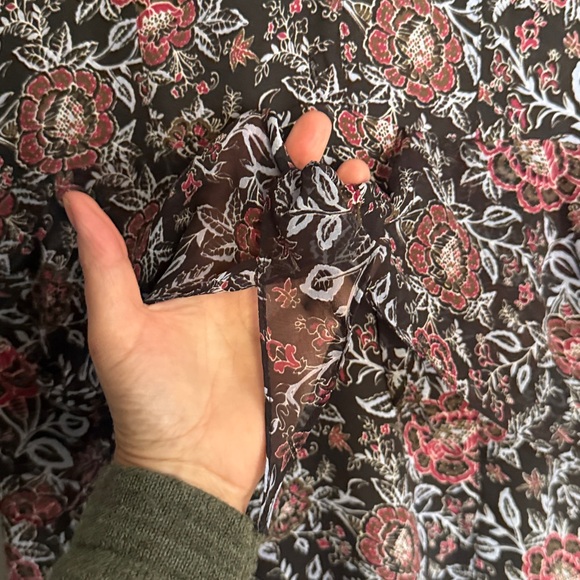 Veronica Beard Dropped Tie Waist Silk Dress In Black Floral size 2 - Picture 5 of 11